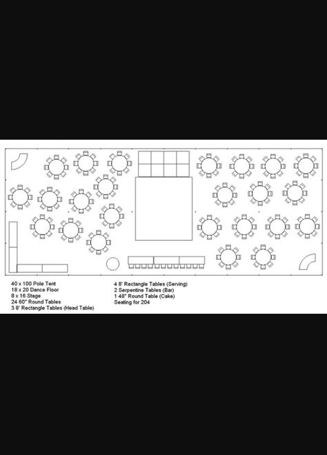 40 x 100 pole tent layout 40x100 Wedding Tent Layout, 40x80 Tent Layout Wedding Ideas, Wedding Tent Layout, Curly Willow Wedding, Wedding Floor Plan, Wedding Reception Layout, Reception Layout, Wedding Party Shirts, Tent Decorations