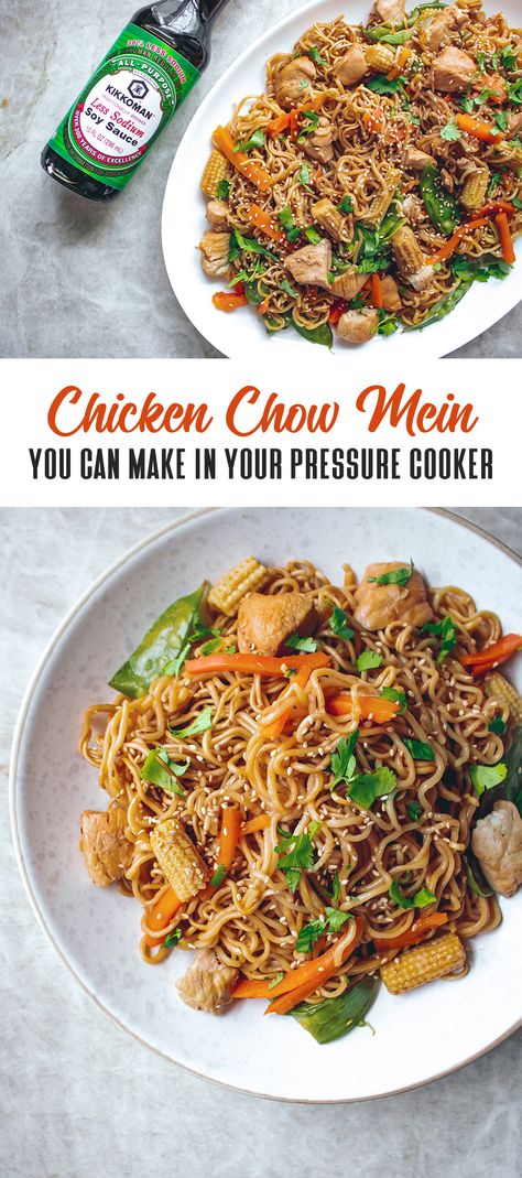 Chicken Lo Mein Recipe Instant Pot, Instant Pot Chicken Chow Mein, Instant Pot Chow Mein, Sesame Chicken Crockpot, Chicken Chow Mein Recipe, Homemade Chinese, Chow Mein Recipe, Pasta Noodle Recipe, Chicken Chow Mein