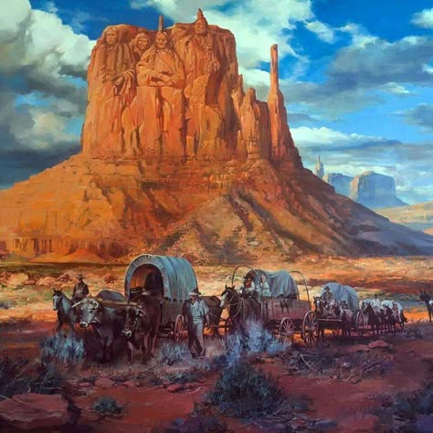 Wild West Landscape, Caravan Paint, Western Scenery, Western Cartoon, Western Games, Horse Wagon, Weird West, Western Frontier, Western Artwork