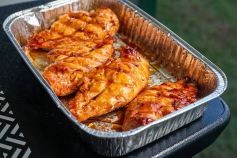 Smoked Teriyaki Chicken - Simply Meat Smoking Smoked Teriyaki Chicken, Teriyaki Chicken Breast, Chicken Teriyaki Sauce, Grilled Chicken Kabobs, Grilled Wings, Grilled Chicken Wings, Bacon Brussel Sprouts, Chicken Teriyaki, Smoked Cooking