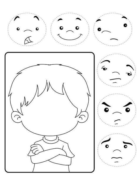 Body Template Drawing, Oppgaver For Barn, Template Drawing, Teaching Emotions, Emotions Preschool, Emotions Activities, All About Me Preschool, Body Template, Kids Worksheets Preschool