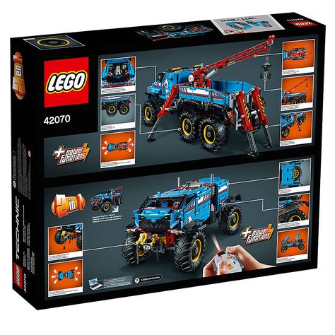 LEGO Technic 6×6 All Terrain Tow Truck 42070 Lego Technic Sets, Racing Stickers, Lego Toys, Buy Lego, Racing Seats, Building Blocks Toys, Lego Technic, Roll Cage, Cool Lego