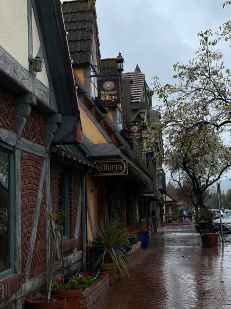 Solvang California Aesthetic, Small Town California Aesthetic, Solvang California, Pretty Aesthetic, Us Road Trip, California Travel Road Trips, Teenage Dream, House Inspo, Rainy Days