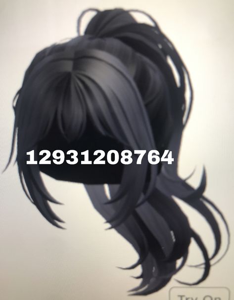 Roblox Hair Ponytail, Hair Codes Ponytail, Natural High Ponytail, Codes For Hair, Roblox Codes For Hair, Purple Dreads, Messy Curly Hair, Brown Hair Roblox, Roblox Hair