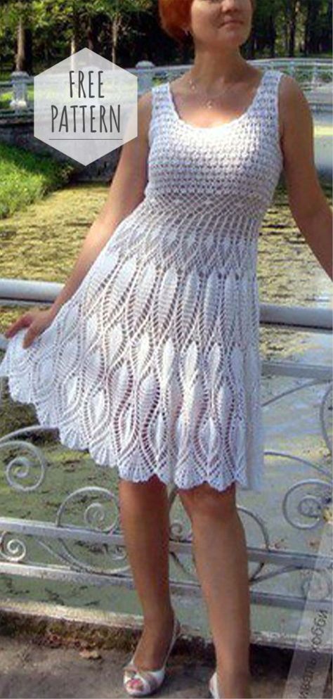 Summer White Dress Free Pattern Summer Dress Patterns Free, Crochet Dress Pattern Free, Crochet Wedding Dresses, Crochet Summer Dresses, Summer Dress Patterns, Wedding Dress Patterns, Dress Patterns Free, Crochet Skirts, Crochet Wedding