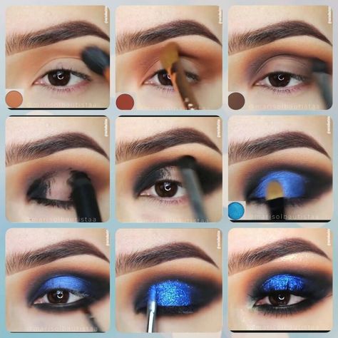 Blue Eyeshadow Tutorial, Bright Eye Makeup, Dance Makeup, Dramatic Eye Makeup, Eye Makeup Pictures, Eye Makeup Steps, Makijaż Smokey Eye, Eye Makeup Designs, Bold Makeup