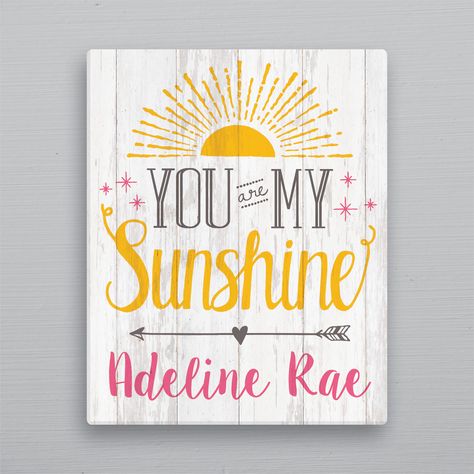 You Are My Sunshine 16x20 Personalized Canvas For Girls Sunshine Baby Shower, My Only Sunshine, Sunshine Baby Showers, Sunshine Birthday, Personalized Canvas, Daughter Quotes, Pallet Art, Personalised Canvas, My Sunshine