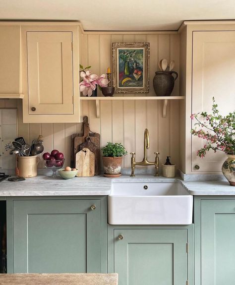 Scout & Nimble Blog | Interior Design Home Tours, Inspiration & More Kitchen Sink No Window, Sink No Window, Calming Kitchen, Louise Roe, Cottage Kitchens, Yellow Kitchen, Home Tours, Dream House Interior, Cottage Kitchen