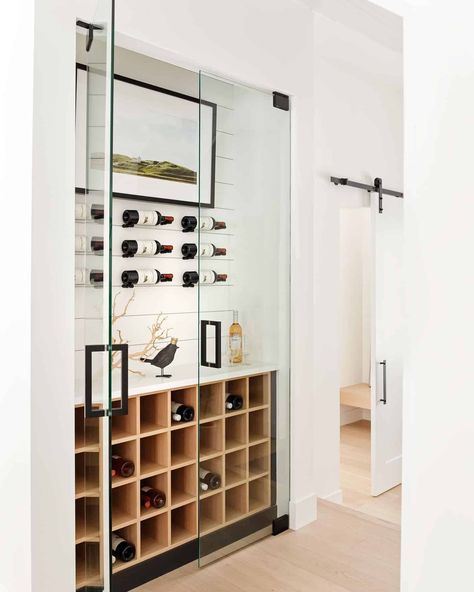 Wine Storage Nook, Glass Wine Cellar, Wine Closet, Home Wine Cellars, Cellar Design, Wine Wall, Wine Cellars, Casa Exterior, Wine Room