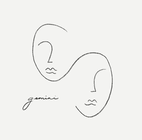 Moon Musings: How the New Moon in Gemini (June 3, 2019) Will Affect Yo – Love By Luna New Moon In Gemini, Zwilling Tattoo, Moon In Gemini, Gemini Art, Seni Pastel, Gemini Tattoo, 그림 낙서, Minimalist Drawing, Constellation Tattoos