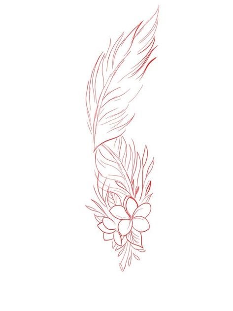 Feather Outline, Easy Flower Drawings, Simple Tattoos For Guys, Arrow Feather, Feather Tattoo Design, Flower Drawings, Geometric Tattoo Design, Tattoos For Black Skin, Dope Tattoos For Women