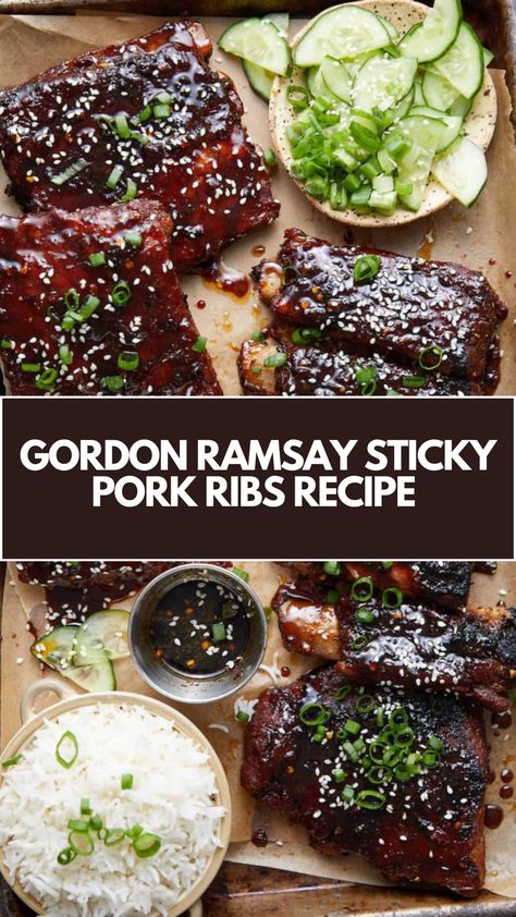 This delicious Sticky Pork Ribs recipe is quick and easy, perfect for a weeknight dinner or weekend barbecue. With a sweet and savory glaze, these tender ribs are packed with flavor and charred to perfection. You can easily adjust the spices and ingredients to suit your taste, making this dish as customizable as it is tasty. Pork Short Rib Recipes, Japanese Pork Ribs Recipe, Gourmet Pork Recipes, Pork Back Ribs Recipe, Korean Bbq Ribs Recipe, Pork Side Ribs Recipe, Korean Sticky Ribs, Asian Pork Ribs Recipe, Chinese Sticky Ribs Recipe