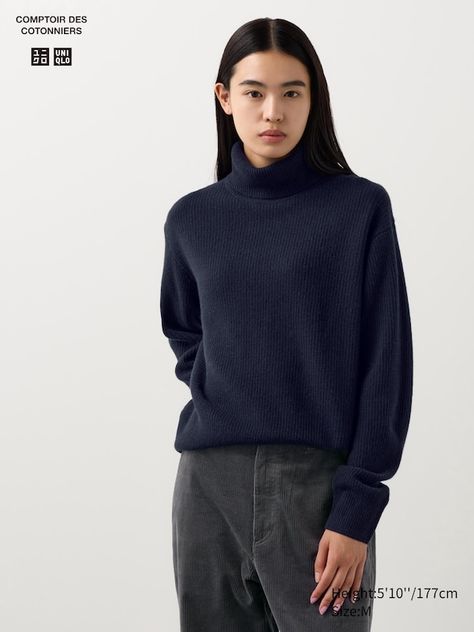 Turtleneck Jumper, Turtle Neck Jumper, Vertical Lines, Styling Ideas, Look Casual, Sleek Look, Jumpers And Cardigans, Jumpers For Women, Uniqlo