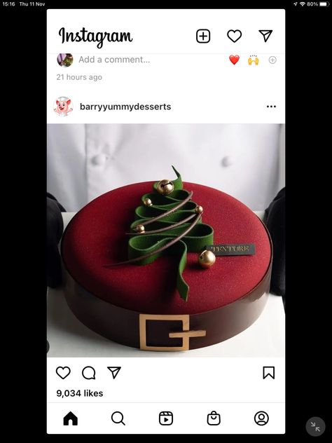 Christmas Entremet, Winter Torte, Christmas Pastries, Christmas Themed Cake, Xmas Desserts, Birthday Cake Decorating Ideas, Christmas Cake Designs, Christmas Cake Decorations, Xmas Cake