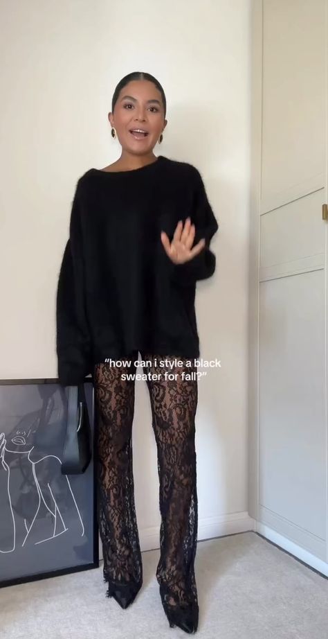 Stephsa Outfit, Winter Nyc Outfits Night, Spring Outfit Going Out, La Cold Weather Outfits, Sequin Long Sleeve Top Outfit, Going Out Autumn Outfits, Going Out Outfits 2024 Fall, Casual Pinstripe Pants Outfit, Sheer Lace Pants Outfit