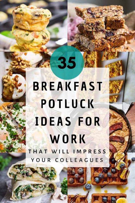 Breakfast Potluck, Work Potluck, Work Breakfast, Easy Potluck, Breakfast Meeting, Potluck Ideas, Breakfast For A Crowd, Potluck Recipes, Make Ahead Breakfast