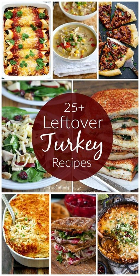 25+ easy and delicious Leftover Turkey Recipes. A great collection of recipes to use all that leftover turkey from Thanksgiving! #leftoverturkey #turkeyrecipes Leftover Turkey Stir Fry Recipes, Turkey Leftover Recipes, Leftover Thanksgiving Turkey Recipes, Soups Easy, Easy Leftover Turkey Recipes, Leftover Turkey Casserole, Kitchen Sanctuary, Turkey Patties, Leftover Thanksgiving