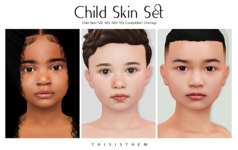 Child Skin Set | Patreon Child Skin Sims 4, Y2k Pictures, Asian Skin Tone, Sims Baby, The Sims 4 Skin, Sims Packs, Cc Mods, Cc Furniture, Sims 4 Children