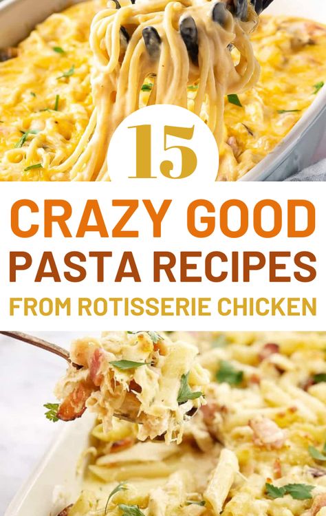 Easy Rotisserie Chicken Pasta Recipes Pasta Recipes With Rotisserie Chicken, Rotisserie Chicken Pasta Recipes, Rotisserie Chicken Pasta, Recipe Using Leftover Chicken, Rotisserie Chicken Recipes Healthy, Using Rotisserie Chicken, Rotisserie Chicken Recipes Leftover, Healthy Chinese Recipes, Recipes Using Rotisserie Chicken