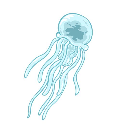 Jellyfish Animation, Jellyfish Art Drawing, Cartoon Jellyfish, Drawings For Him, Marine Creatures, Jellyfish Art, The Cartoon, Cartoon Character Design, Flat Style