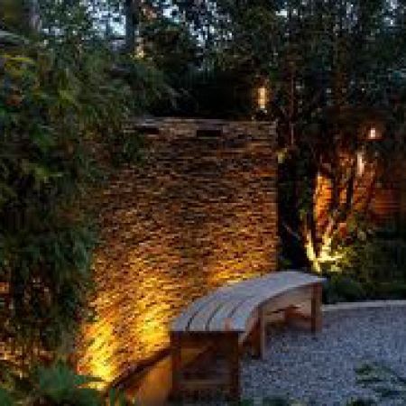 External Lighting & Garden Lighting - Local Electricians in Chesterfield, Derbyshire Courtyard Lighting Ideas, Drystone Wall, Courtyard Lighting, Small Courtyard Gardens, Small Courtyards, Dry Stone Wall, Natural Swimming Pool, Garden Design Plans, Garden Pathway