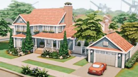 Sims 4 Suburban, Sims 4 Hus, The Sims 4 Lots, Sims 4 Speed Build, Muebles Sims 4 Cc, Sims 4 House Plans, Sims 4 House Building, Suburban House, Sims 4 House Design