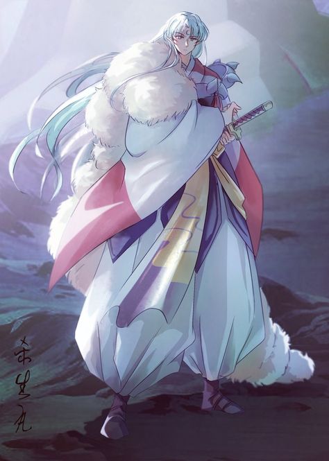 Fanart: Sesshoumaru 💠 Inuyasha Sesshomaru Fanart, Rin And Sesshomaru, Seshomaru Y Rin, Inuyasha And Sesshomaru, Kagome Higurashi, Bleach Anime Art, Bleach Anime, Touken Ranbu, Male Art