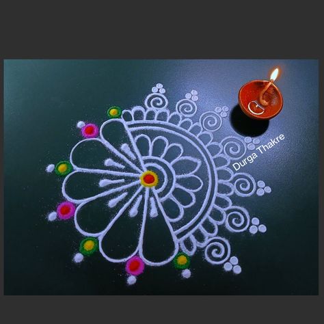 Please subscribe my YouTube channel #durga_thakre & follow me on instagram as @durga_thakre_official for simple rangoli designs easy. Simple Color Rangoli, Navratri Small Rangoli, Durga Easy Painting, Normal Rangoli Design, Simple Designs Rangoli, Dasra Rangoli Designs Simple, Simple Rangoli Border Designs Easy, Small Rangoli For Diwali, Diwali Special Rangoli Designs Easy