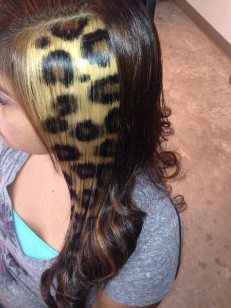 Girls Hair Style, Cheetah Print Hair, Skunk Hair, Y2k Hairstyles, 50 Hair, Hair Streaks, Dyed Hair Inspiration, Pretty Hair Color, Hair Stylies