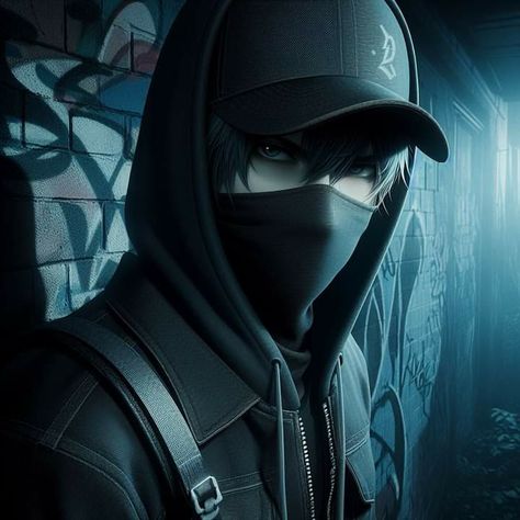 Anime Guy With Headphones, Anime Guy With Mask, Attitude Boy Dp Hd, Blindfold Anime Guy, Hermit Aesthetic, Masked Anime, Assassins Creed Outfit, Aesthetic Wave, Gaming Background