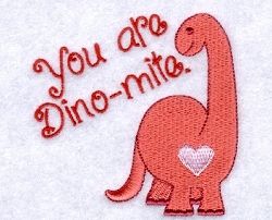 You Are Dino-mite - 4x4 | What's New | Machine Embroidery Designs | SWAKembroidery.com Starbird Stock Designs Valentine Animals, Animal Valentines, Day Fits, Animals Design, Embroidery Download, Free Valentine, Catalog Design, Free Machine Embroidery Designs, Free Machine Embroidery