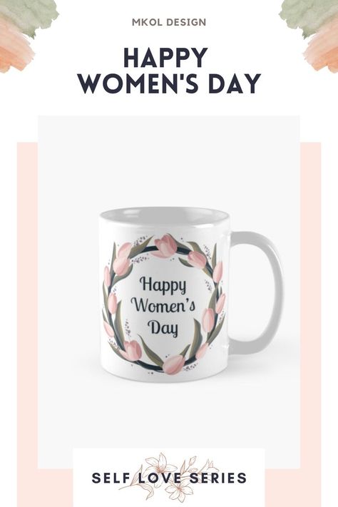 Happy Women's Day design with pink tulips and lavender is made for International Womens Day celebrated on March 8th. It is a great gift for your mother, grandmother, sister or girlfriend. Happy Women's Day Gift, Tulips Digital Art, Womens Day Theme, Womens Day Gift Ideas, March Gifts, B R Ambedkar, Novelty Store, 8. Mart, Happy Women's Day