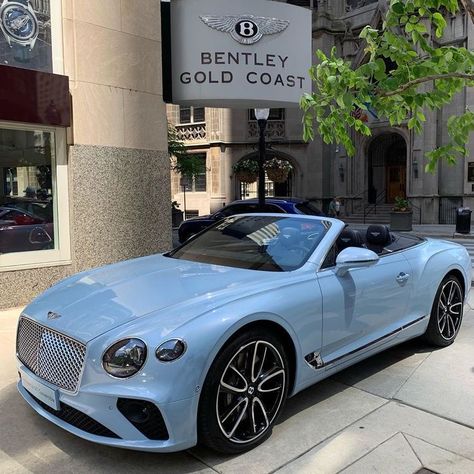 Blue Convertible Car, Cars Color, Lux Cars, Bentley Car, Continental Gt, Car Designs, Bentley Continental Gt, Bentley Continental, Super Luxury Cars