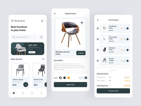 Retail App Design, Product Information Design Layout, Shop App Design, Furniture App Design, Desain Ux, Mobile App Interface, Ui Ux 디자인, Mobile Application Design, Mobile App Design Inspiration