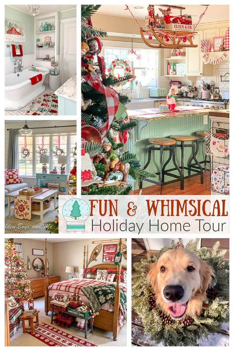 Whimsical Christmas Decorations, Golden Boys And Me, Christmas Kitchens, Christmas Home Tours, Hosting Christmas Dinner, Christmas Cottages, Christmas Whimsical, Cottage Journal, Christmas House Tour