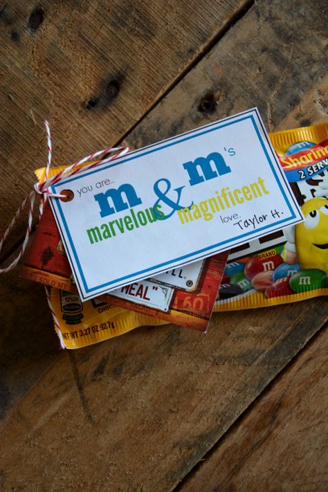 For my younger kids teacher gifts this year we made up some printable m&m gift tags to attach to a package of m&m candies.  We also attached with the tags some coupons for a Free Small Thank You Gift, Volunteer Gifts, Volunteer Appreciation, Idea Room, Staff Appreciation, Employee Appreciation, Gift Tags Printable, Team Gifts, Simple Gifts