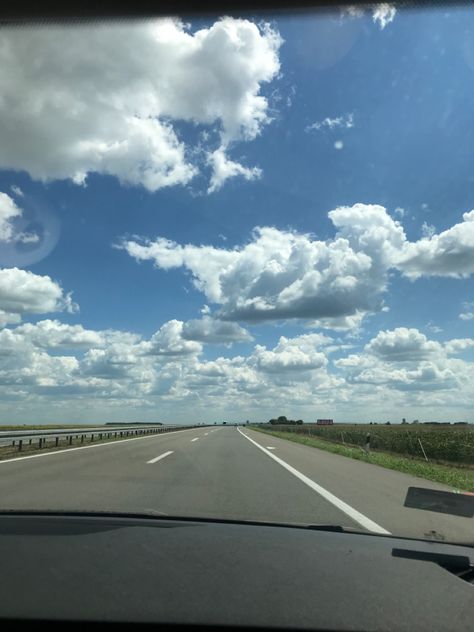 Sky Car, Car View, Empty Road, Pretty Sky, Sky Clouds, Sky Aesthetic, Drawing Ideas, Blue Sky, Art Reference