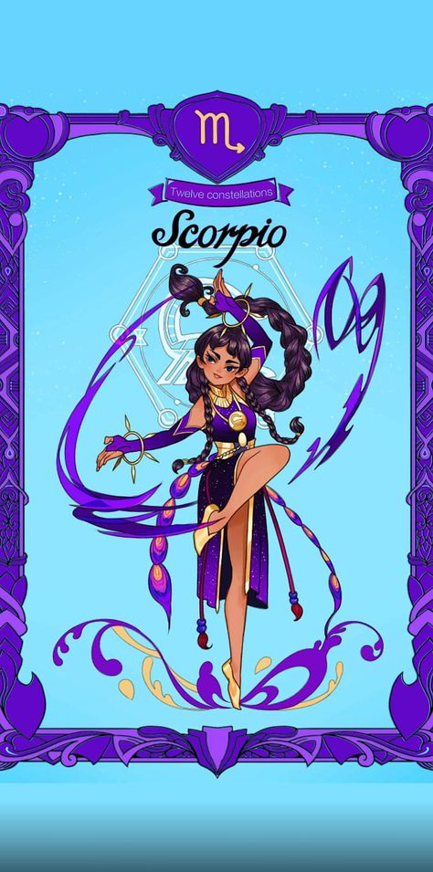 Scorpio Fanart, Constellations Scorpio, Scorpio Zodiac Signs, Horoscope Signs Scorpio, Capricorn Zodiac Symbol, Zodiac Characters, Art Studio Design, Astrology Art, Cute Animal Drawings Kawaii