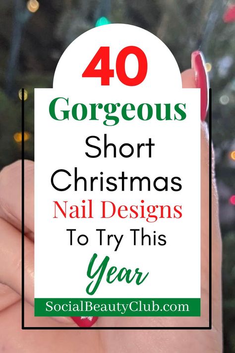 For those that love to dress up their nails for the holidays here is a list of nail designs you can try on short nails. If you have Christmas joy then these designs are definitely filled with them. #Christmasnaildesigns #Christmasnailart #Naildesignsonshortnails #nailartonnatural nails Nail Ideas Christmas Holiday, Nail Art Design For Christmas, Gel Nail Designs Christmas Short, Prettiest Christmas Nails, Dip Powder Nails With Designs Christmas, Simple Christmas Nails To Do At Home, Holiday Nails Short Simple, Xmas Nail Designs Short Nails, Simple Holiday Nails Short Square