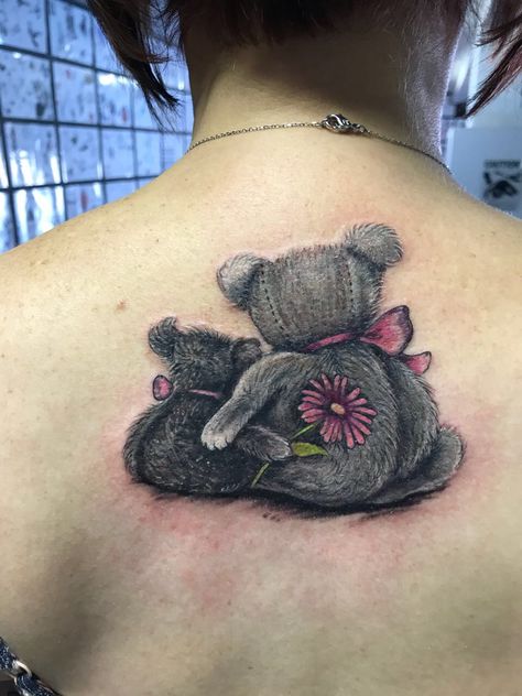 Baby Bear Tattoo, 2025 Tattoo, Black Bear Tattoo, Bear Tattoo Designs, Tatty Bear, One Piece Tattoos, Bear Tattoos, Mom Tattoo, Momma Bear