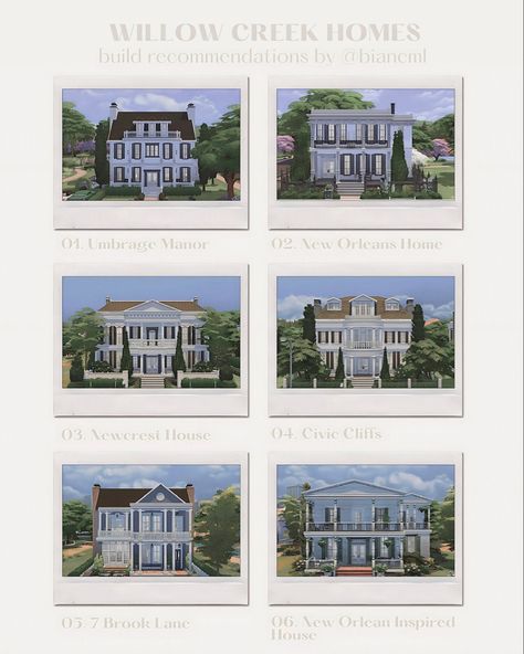 Sims 4 CC builds for download on gallery & creators id on tumblr @biancml. Sims 4 New Orleans Cc, Sims 4 Gallery Builds, Sims 4 Willow Creek Makeover, Sims 4 Windenburg Build, Sims 4 New Orleans, New Orleans Sims 4, Sims 4 Willow Creek Map Replacement, Sims 4 Willow Creek, Willow Creek Sims 4 Rebuild