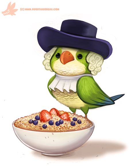 Daily Paint #1179. Quaker Oats Parrot by Cryptid-Creations on @DeviantArt Piper Thibodeau, Quaker Parrot, Parrot Drawing, Quaker Oats, Animal Puns, Art Mignon, Animated Animals, Funny Birds, Daily Painting