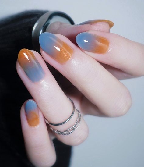 Orange Nail Art, Orange Nail Designs, Mens Nails, September Nails, Blue Nail Art, Nail Care Tips, Casual Nails, Pretty Gel Nails, Jelly Nails