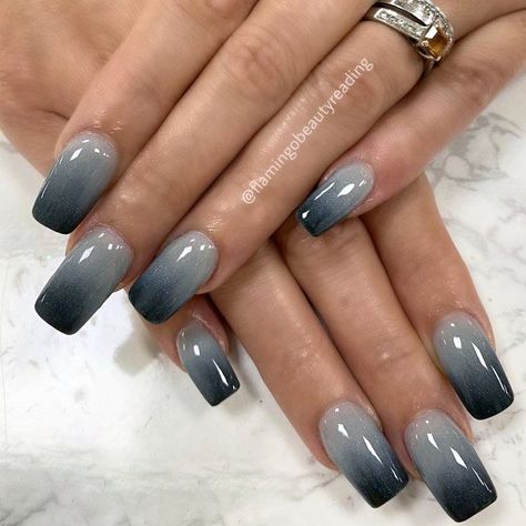 Black And Grey Ombre Nails, Ombre Nails Grey, Grey Ombré Nails, Gray Ombre Nails, Grey Ombre Nails, Black Grey Ombre, Gray Ombre, Grey Ombre, Beauty Tips For Face