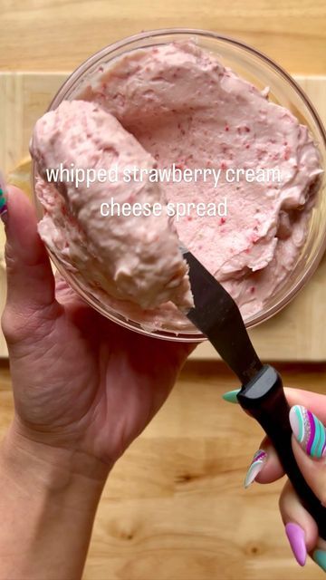 Winny Hayes on Instagram: "I’ve been making strawberry cream cheese at home and I don’t love it as much I love store-bought ones. Then I ran into this recipe of using freeze dried strawberries on callmebetty.com and it’s a game changer for me. It’s fluffy and holds its shape. Fresh strawberries turn this spread runny even after you refrigerate it. Yes, you can buy this at the store, but I like to control the sweetness level. Give this a try next time you want to make strawberry cream cheese 🥯. Winny Hayes, Cream Cheese At Home, Sweetness Level, Cheese At Home, Cream Cheese Spreads, Strawberry Cream Cheese, Love Store, Freeze Dried Strawberries, Strawberry Cream