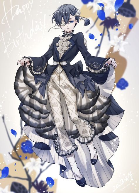 Ciel In A Dress, Female Ciel Phantomhive, Ciel Phantomhive Outfit, Butler Uniform, Ciel Phantomhive Fanart, Butler Aesthetic, Butler Outfit, Black Butler Meme, Black Butler Manga