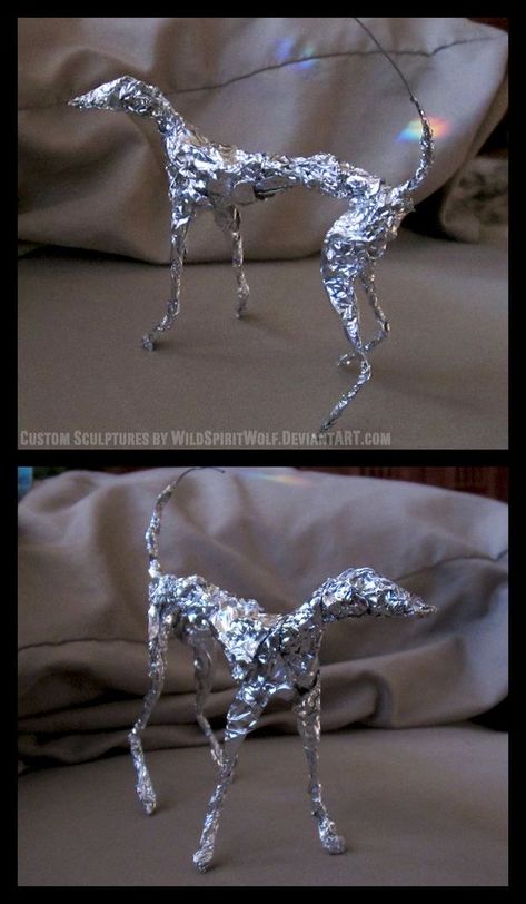 Aluminum Foil Crafts, Tin Foil Art, Aluminum Foil Art, Paper Mache Animals, Wire Art Sculpture, Sculpture Art Clay, Polymer Clay Figures, Paper Mache Sculpture, Paper Mache Art