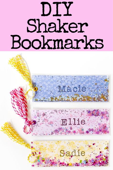 Shaker Bookmarks, Alphabet Crayons, Homemade Bookmarks, Bookmark Crochet, Handmade Bookmarks Diy, Diy Confetti, Reading Diy, Bookmark Craft, Personalized Bookmarks