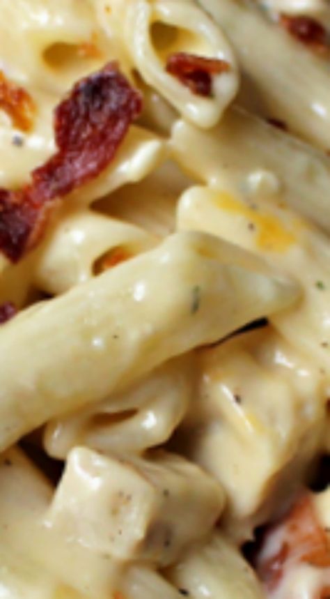 Cheddar Bacon Ranch Chicken Pasta, Chicken Bacon Ranch Noodles, Shredded Chicken Pasta Recipes Easy, Cheddar Bacon Ranch Pasta, Pasta Food Recipes, Bacon Ranch Pasta, Chicken Bacon Ranch Pasta, Ranch Pasta, Bacon And Cheese