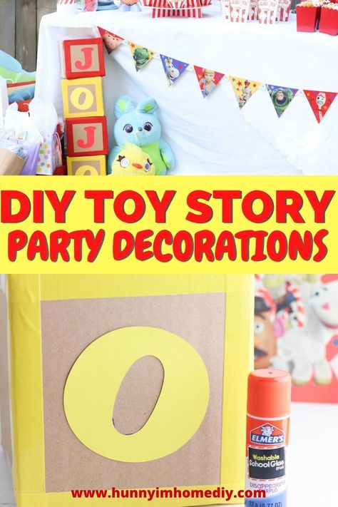 If you're searching for Toy story birthday party decorations, you'll love these DIY blocks cardboard! These Toy Story decorations DIY are perfect for a Toy Story party. They're cardboard blocks for kids that look amazing with Toy Story party decorations and Toy Story decorations. If you need Toy Story party ideas, you'll love these box blocks DIY! They're easy Toy Story birthday party ideas and easy DIY Toy Story decorations. Diy Toy Story Name Blocks, Easy Diy Toy Story Decorations, Toy Story Letters Diy, Toy Story Birthday Party Ideas Diy Free Printable, Toy Story Blocks Diy, Diy Toy Story Birthday Party Ideas, Toy Story Birthday Decorations Diy, Diy Toy Story Centerpieces, Toy Story Birthday Party Decorations Diy